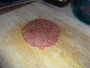 Hamburger (Patty) Fleischmasse Rohling